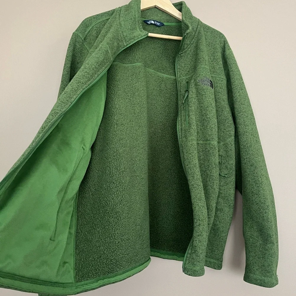 {The North Face} Gordon Lyons Full Zip Fleece Lined Jacket in Green Heather - Me